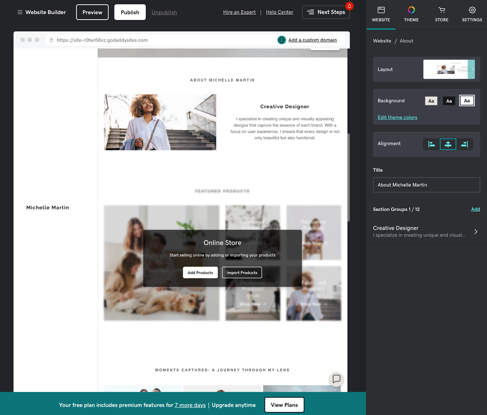 GoDaddy Website Builder