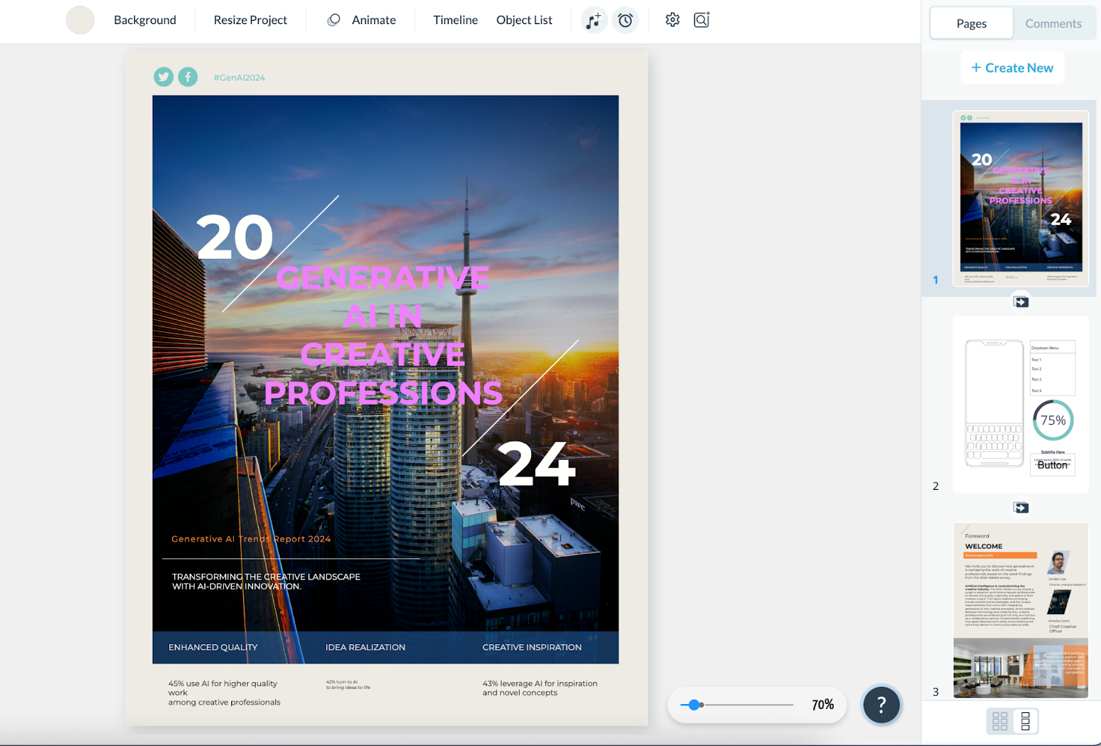 End product of the Visme AI Designer