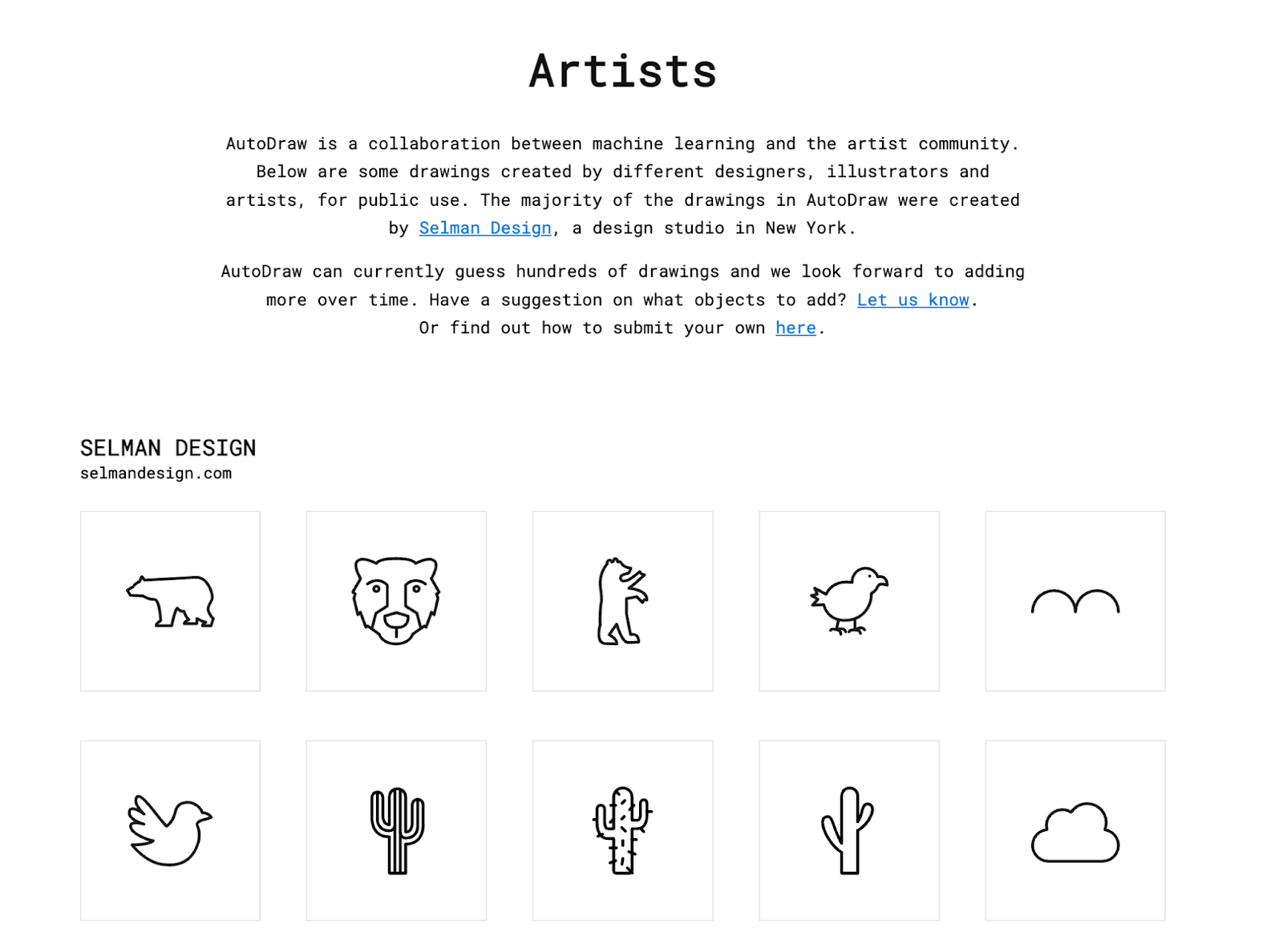 Artists contributed to Autodraw