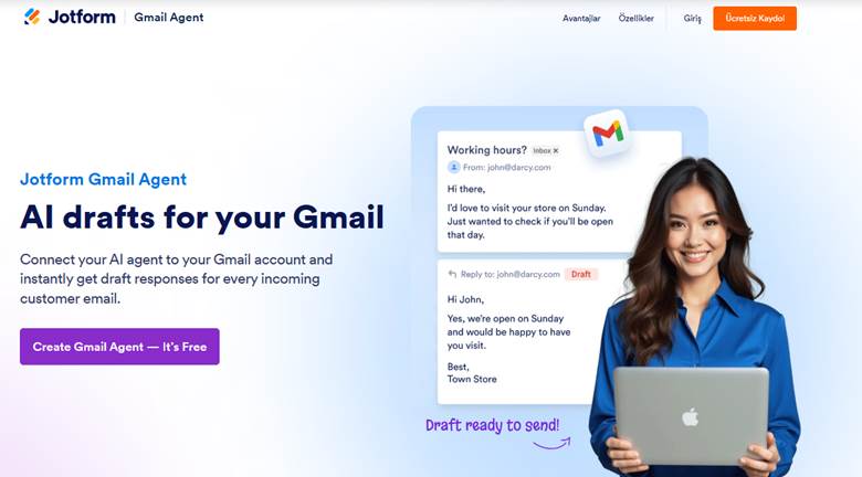 Jotform Gmail Agent Landing