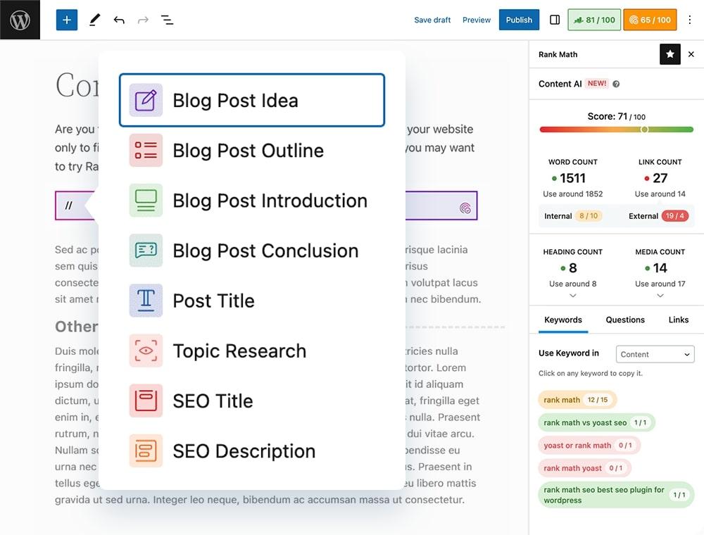 Content AI — your personal AI assistant by Rank Math
