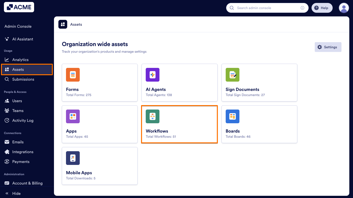 How to Enable or Disable Individual Workflows in Your Organization from the Admin Console Image-1