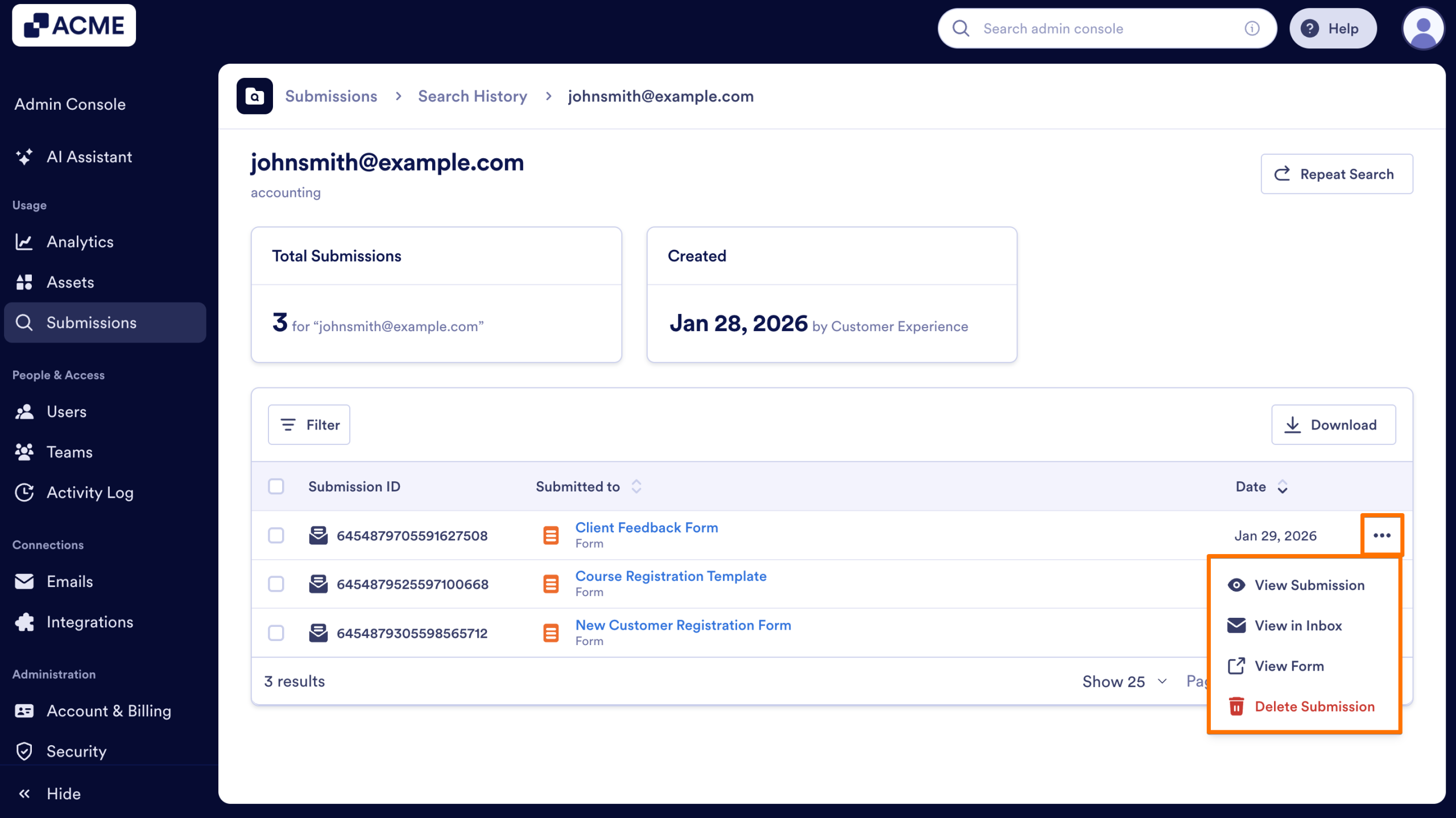 How to Search Organization-Wide Submissions for a Specific Keyword in the Admin Console Image-11