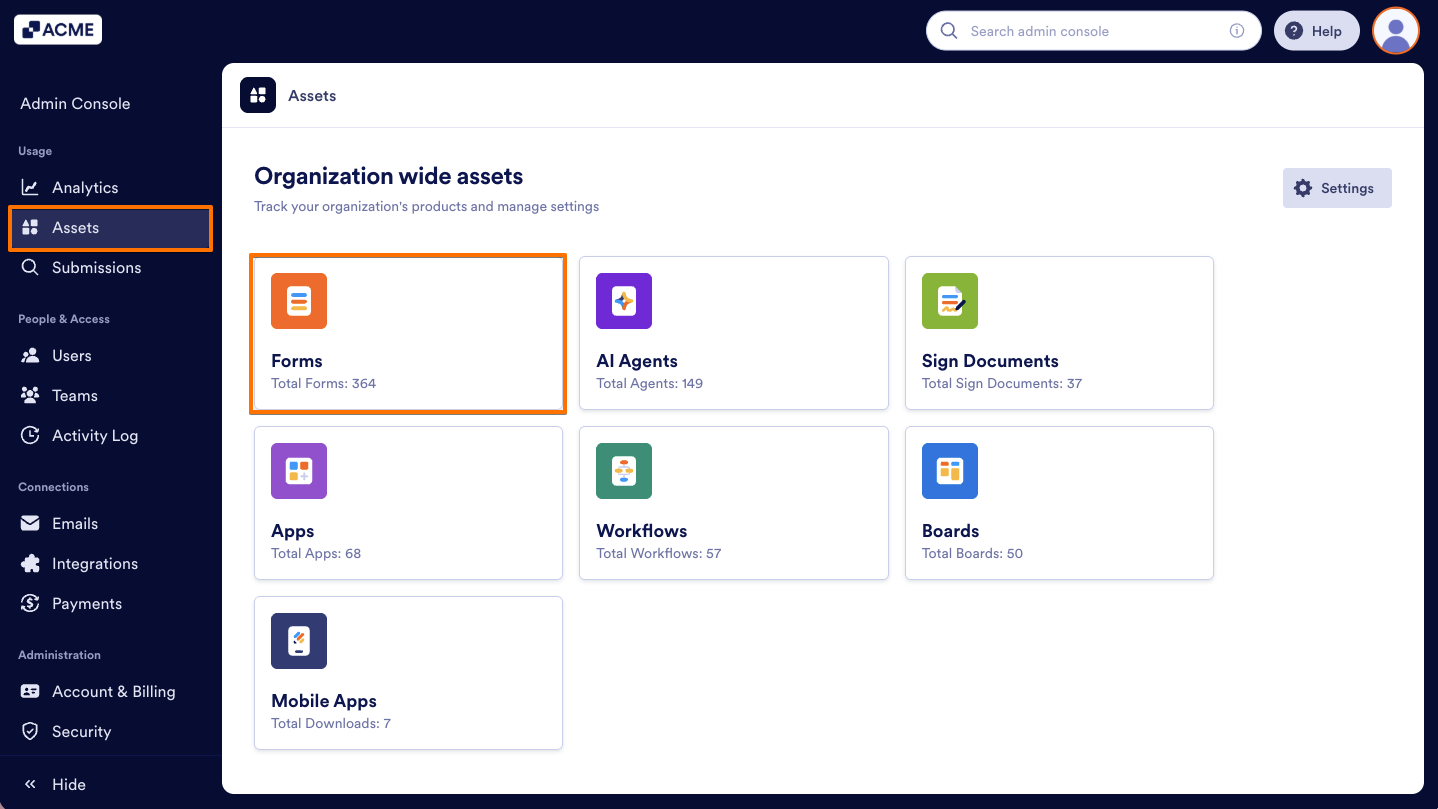 How to Show or Hide Form Widgets Organization-Wide from the Admin Console Image-11