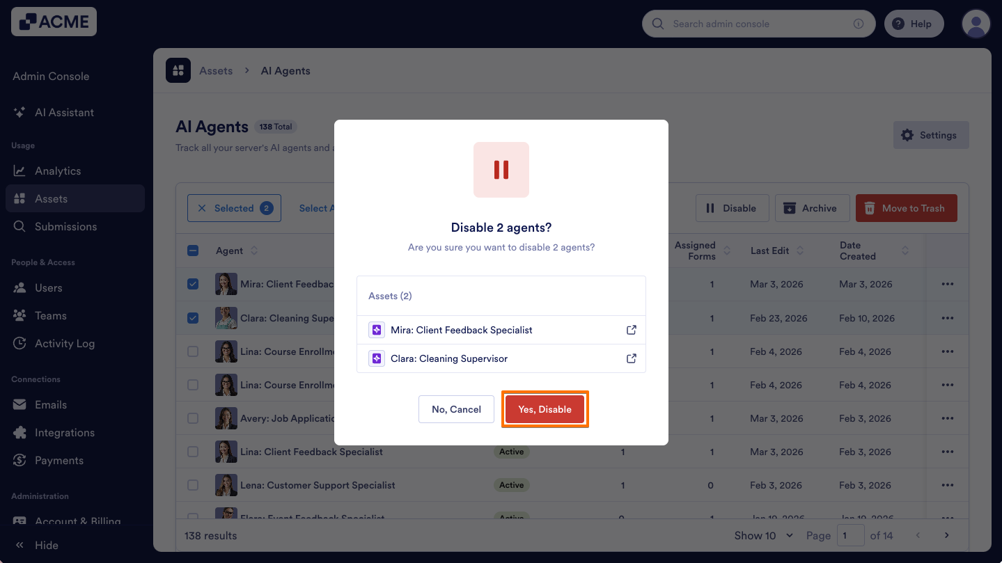 How to Enable or Disable Individual Agents in Your Organization from the Admin Console Image-13