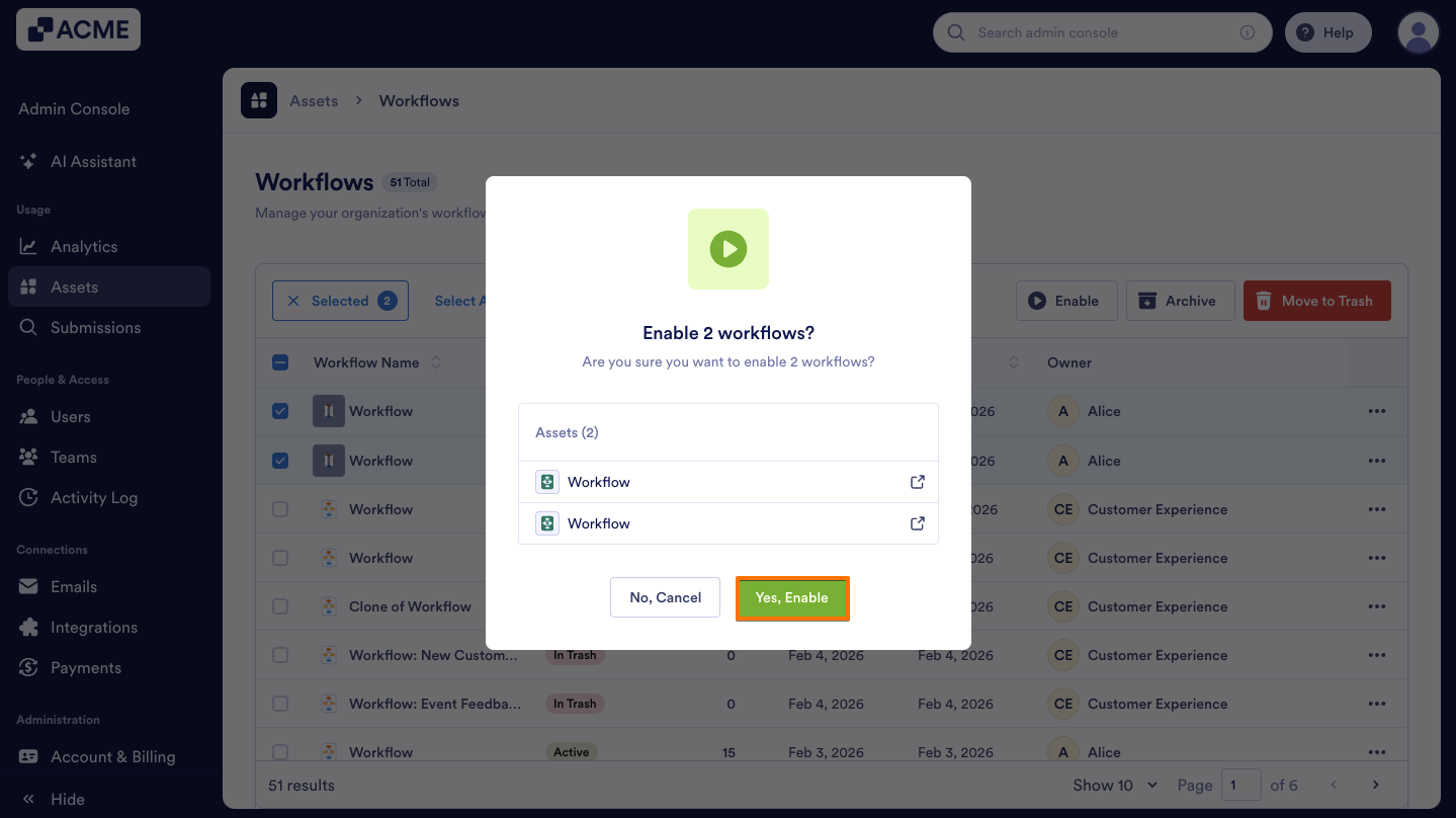 How to Enable or Disable Individual Workflows in Your Organization from the Admin Console Image-13