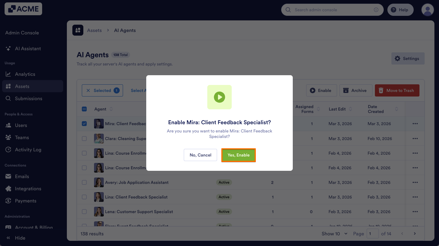 How to Enable or Disable Individual Agents in Your Organization from the Admin Console Image-11