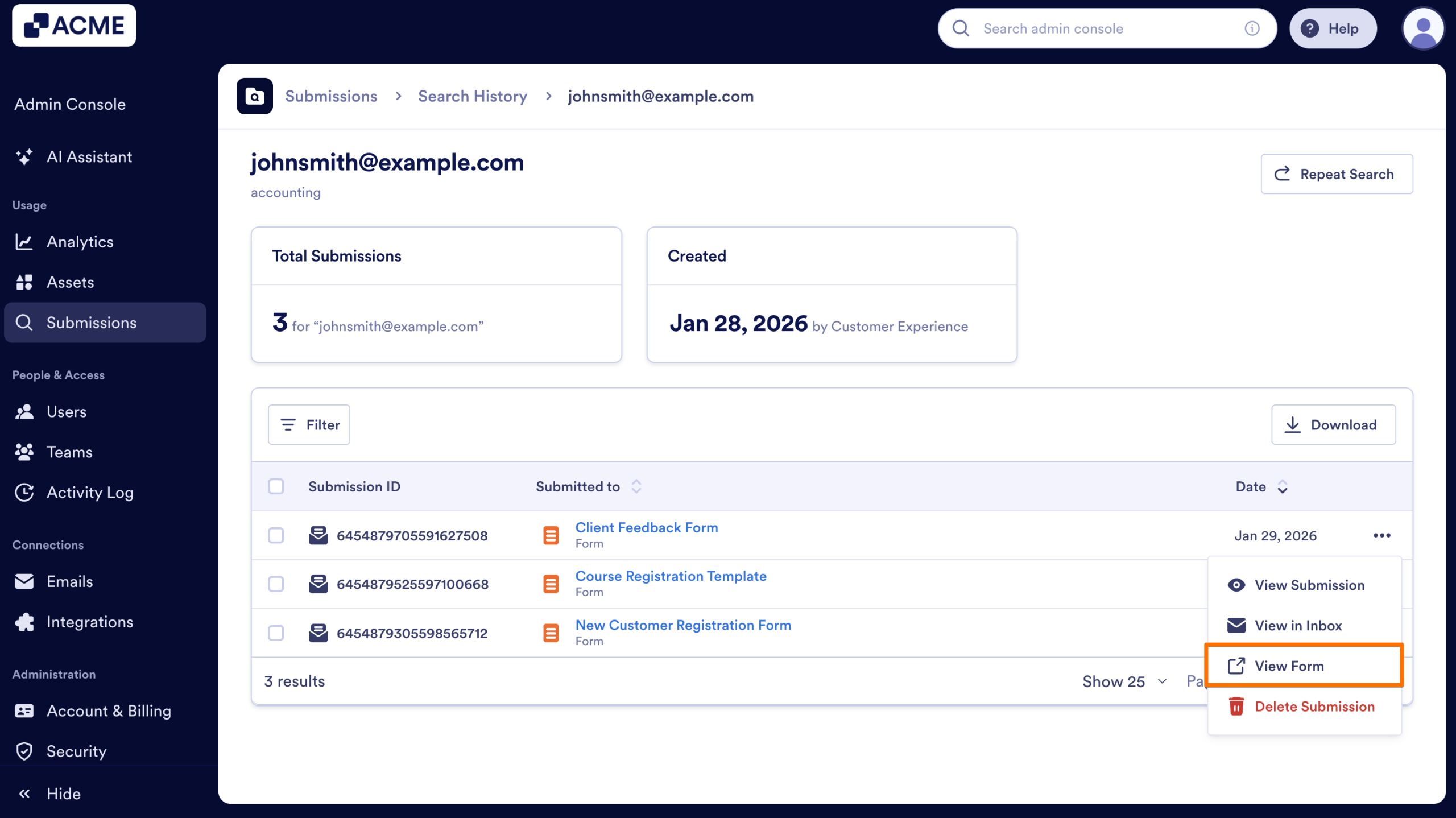 How to Search Organization-Wide Submissions for a Specific Keyword in the Admin Console Image-17