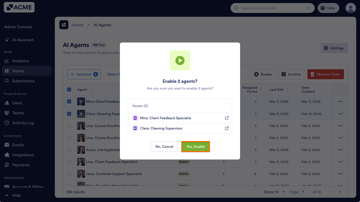 How to Enable or Disable Individual Agents in Your Organization from the Admin Console Image-15