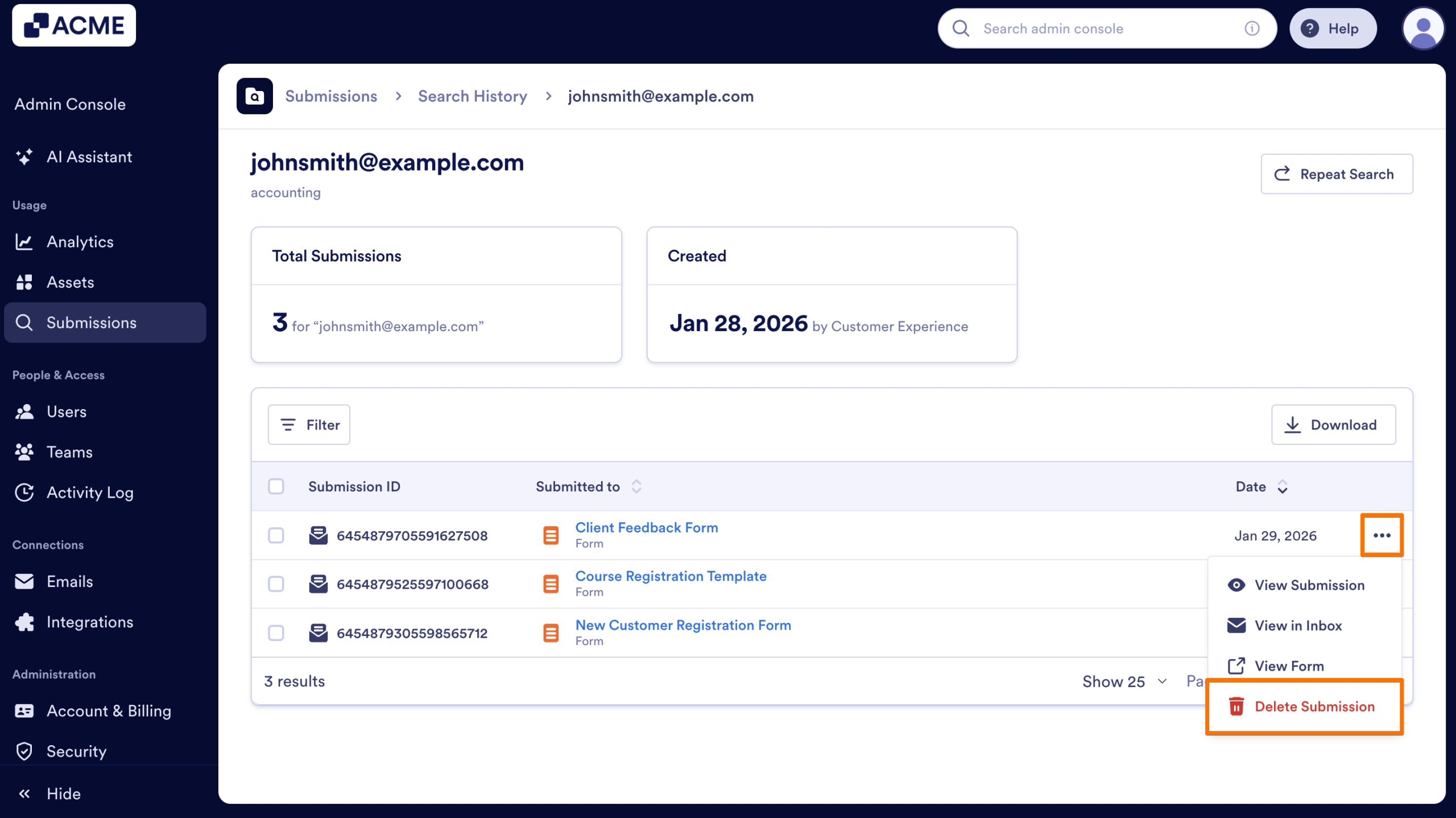 How to Search Organization-Wide Submissions for a Specific Keyword in the Admin Console Image-18