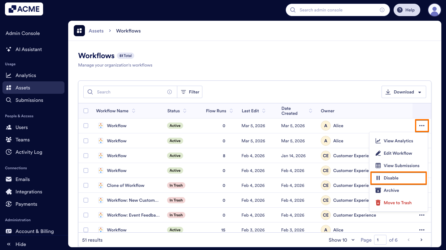 How to Enable or Disable Individual Workflows in Your Organization from the Admin Console Image-2
