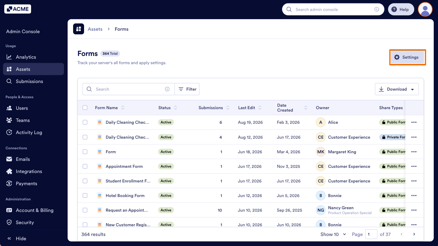 How to Show or Hide Form Widgets Organization-Wide from the Admin Console Image-12
