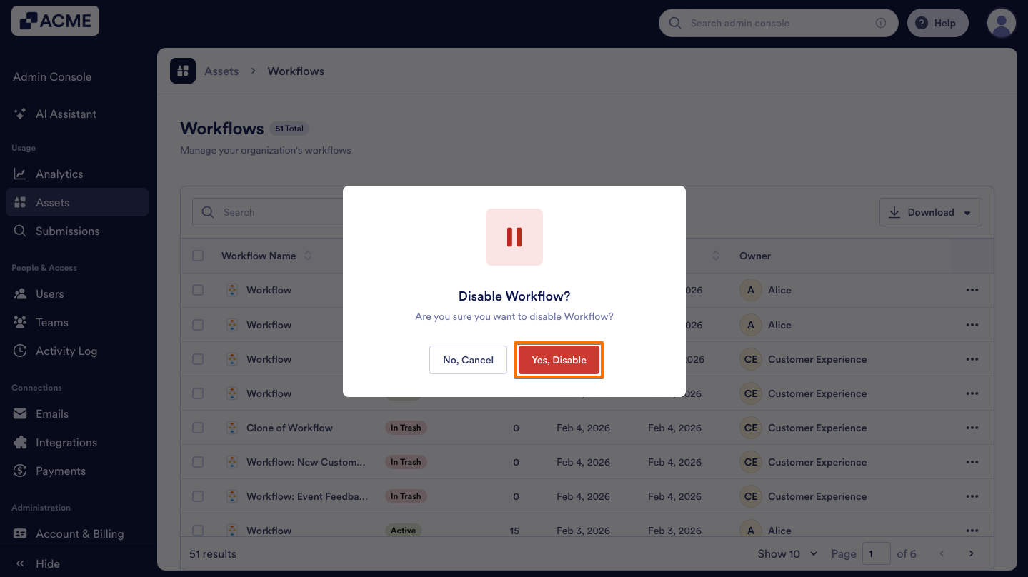 How to Enable or Disable Individual Workflows in Your Organization from the Admin Console Image-3
