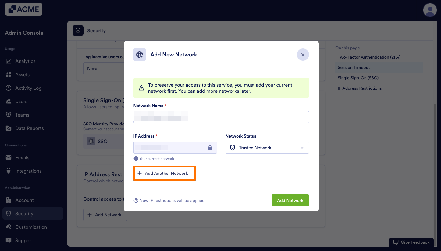 How to Restrict Network Access to the Organization’s System from the Admin Console Image-3