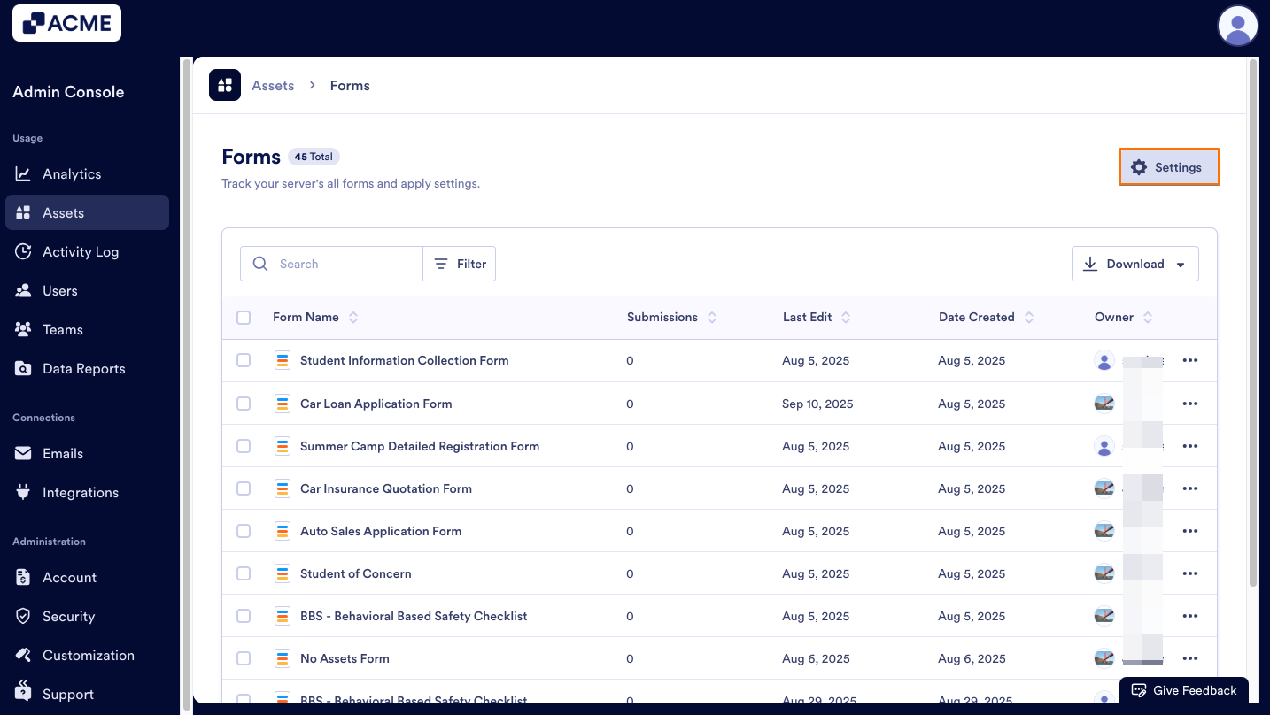 How to Show or Hide Form Widgets Organization-Wide from the Admin Console Image-3
