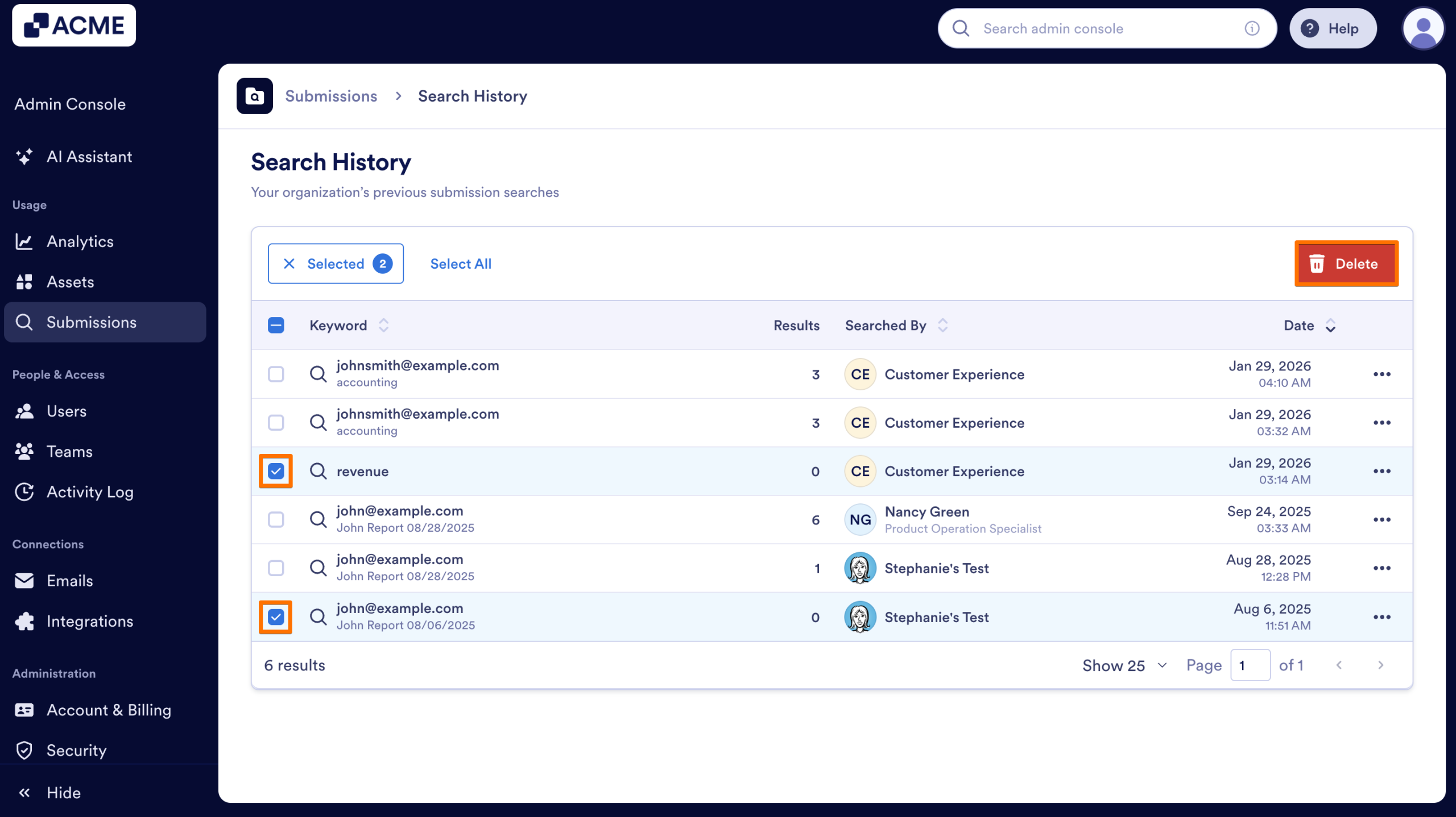How to Search Organization-Wide Submissions for a Specific Keyword in the Admin Console Image-34