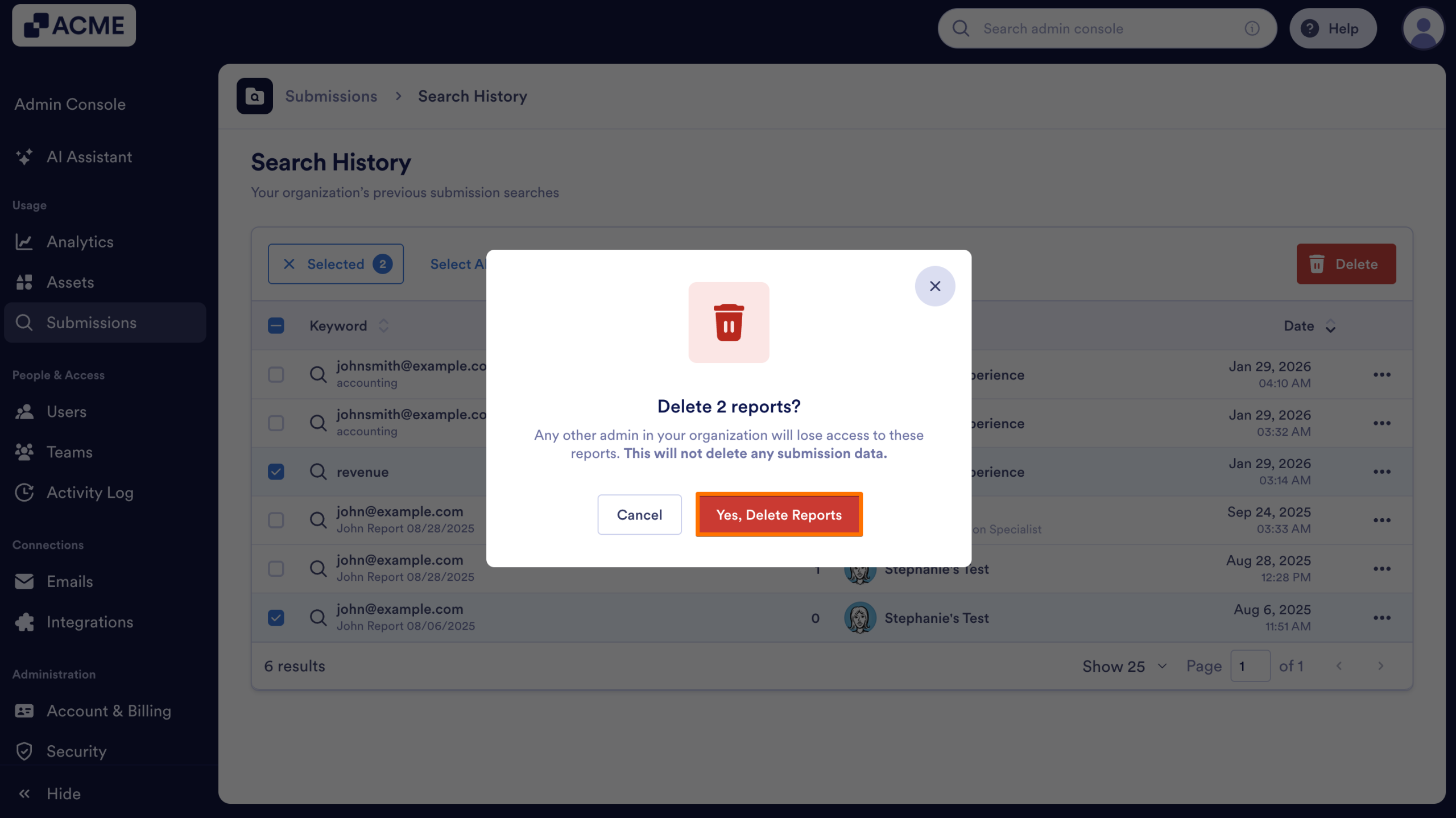 How to Search Organization-Wide Submissions for a Specific Keyword in the Admin Console Image-35