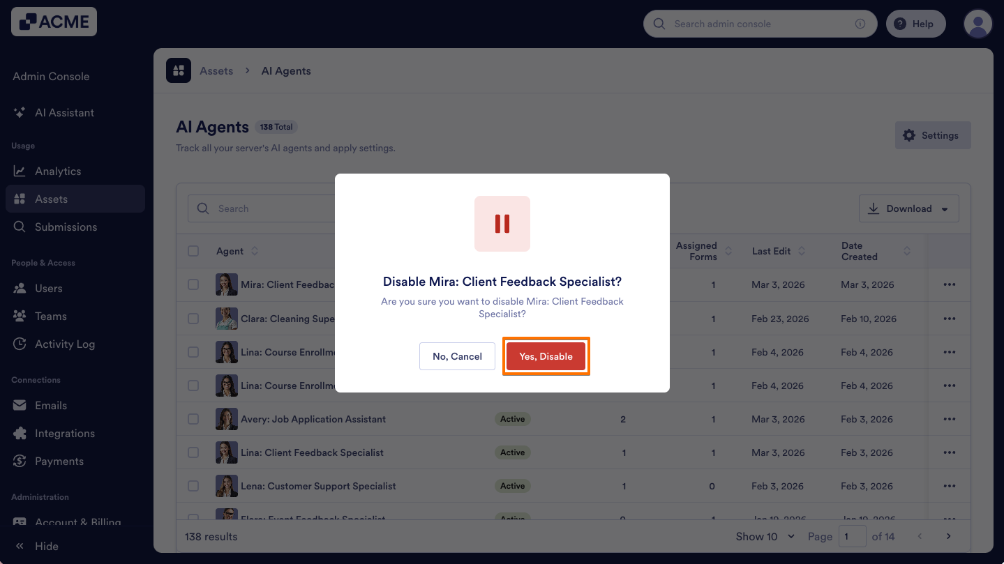How to Enable or Disable Individual Agents in Your Organization from the Admin Console Image-4