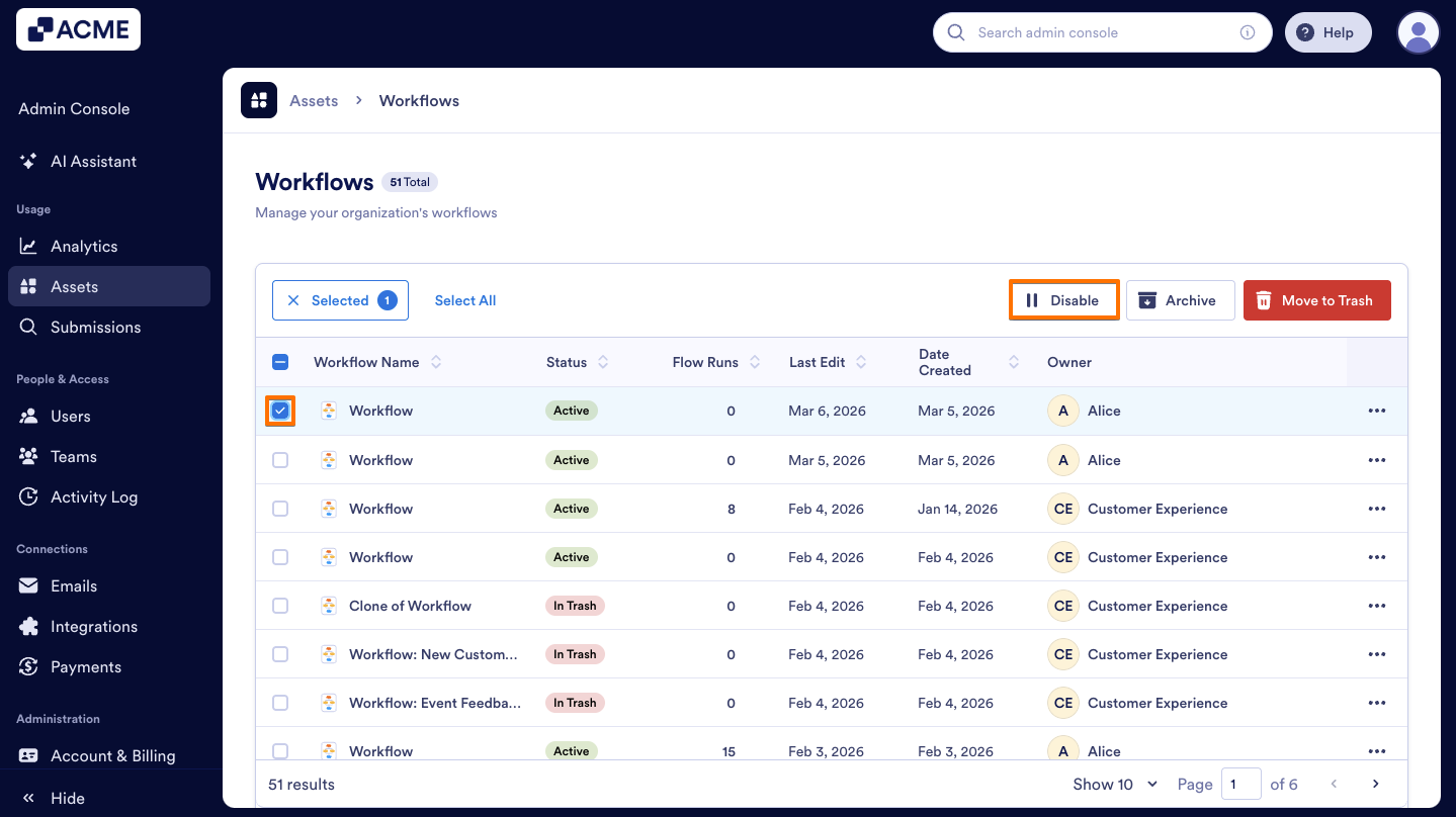 How to Enable or Disable Individual Workflows in Your Organization from the Admin Console Image-4