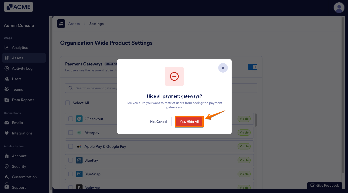 How to Manage Organization-Wide Payment Integration Settings from the Admin Console Image-4