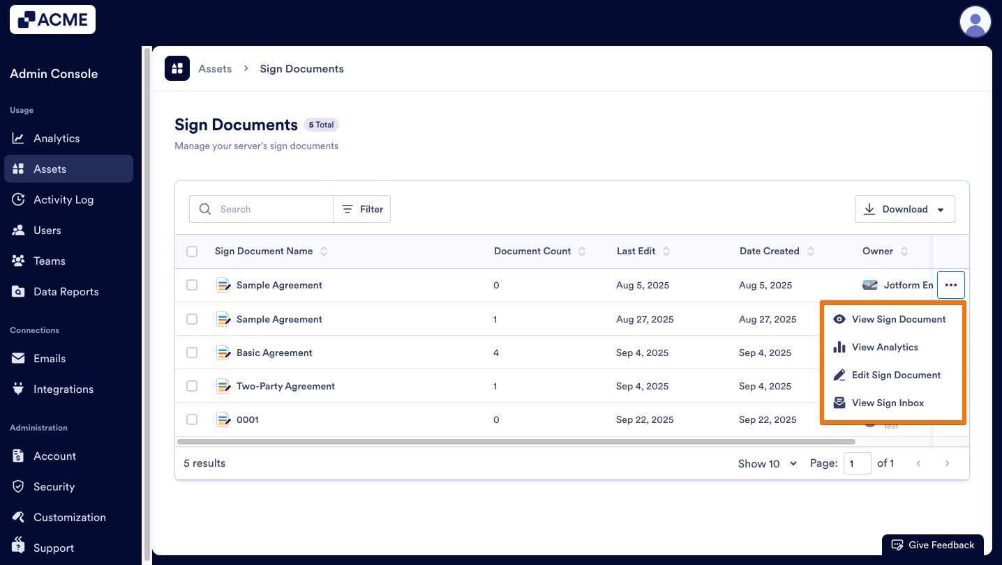 How to View and Manage Sign Document Usage in Your Organization from the Admin Console Image-4