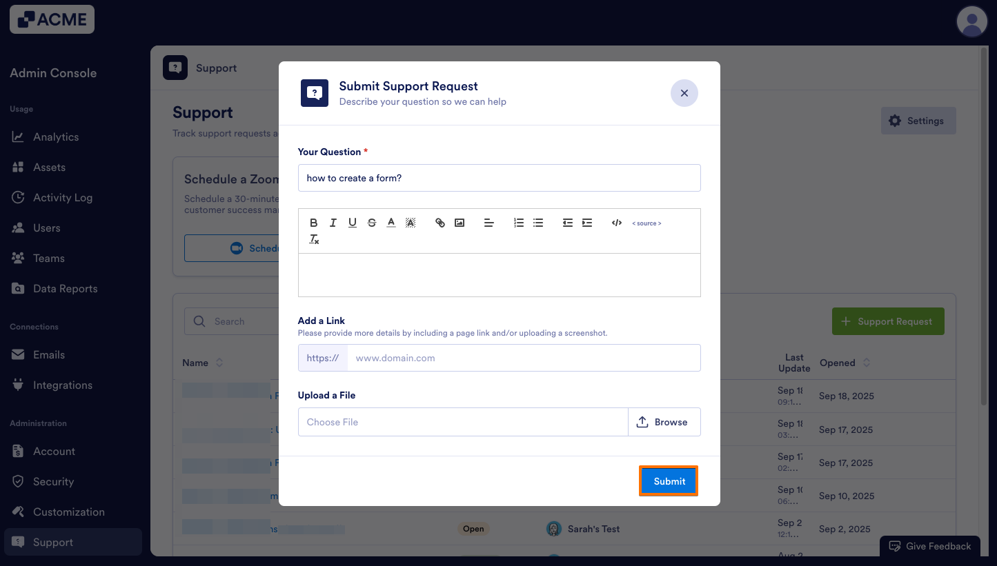 How to Create Support Tickets from the Admin Console Image-4