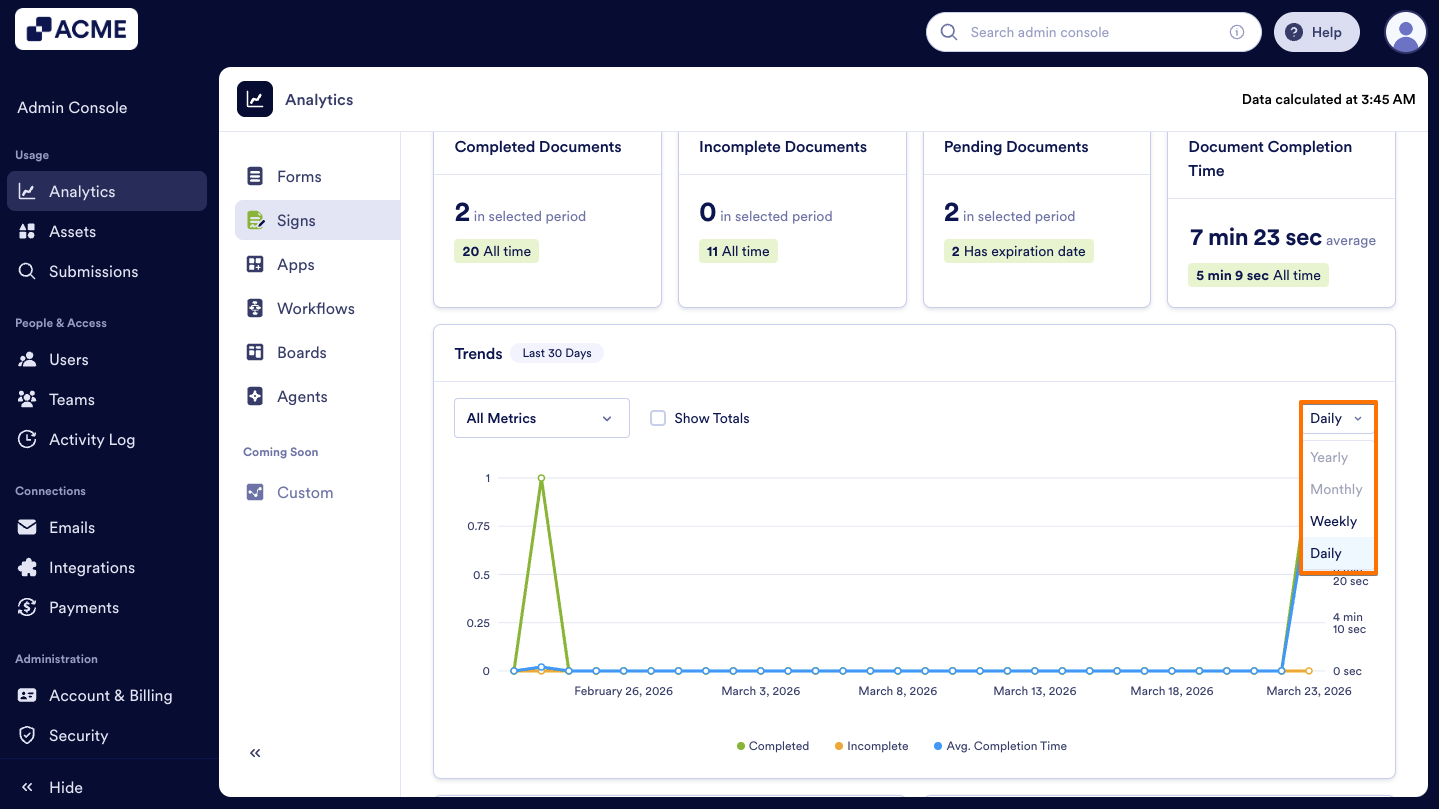 How to Analyze Sign Documents Usage in your Organization from the Admin Console Image-7