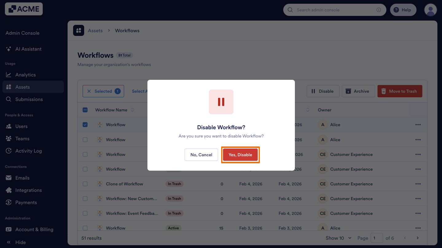 How to Enable or Disable Individual Workflows in Your Organization from the Admin Console Image-5