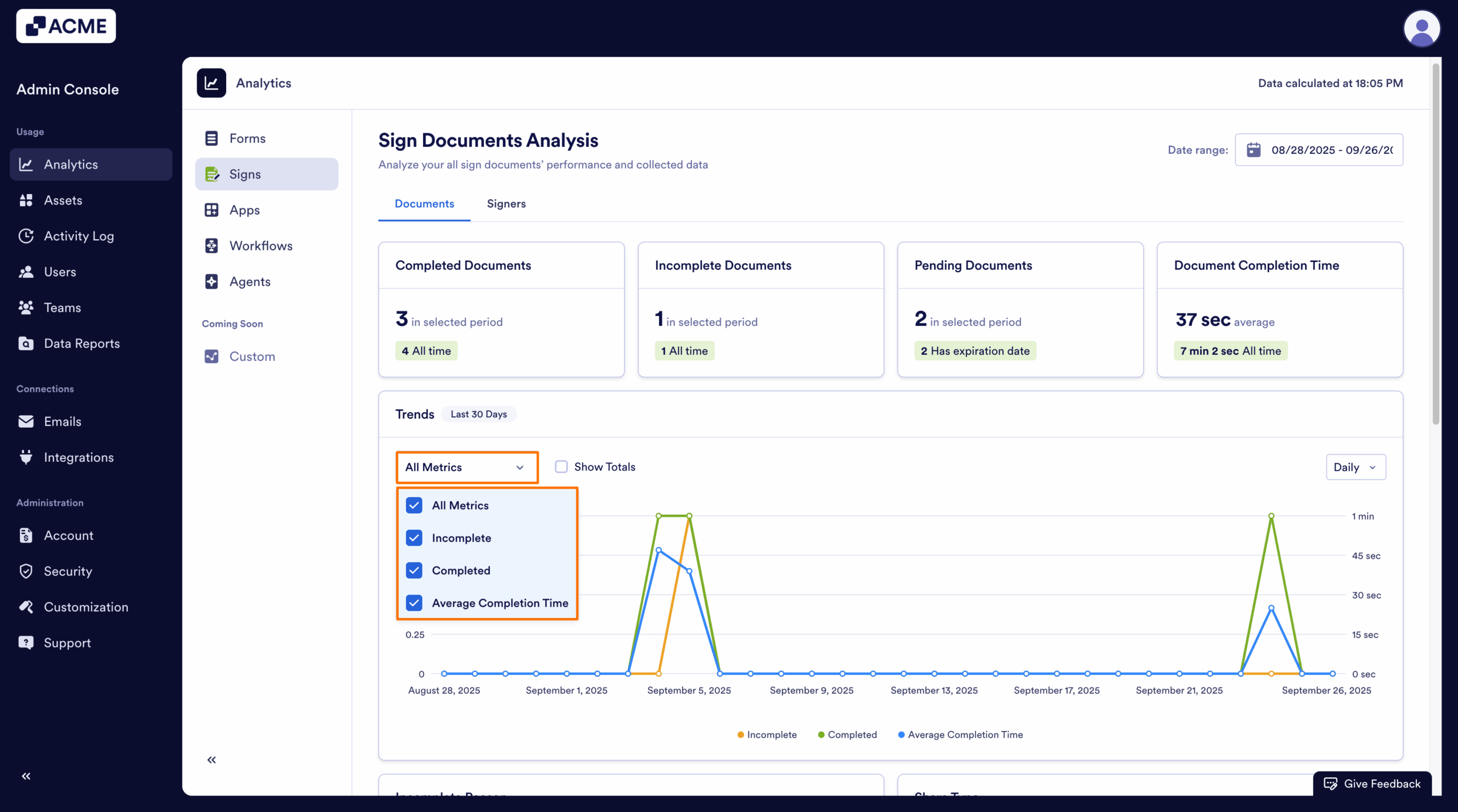 How to Analyze Sign Documents Usage in your Organization from the Admin Console Image-7