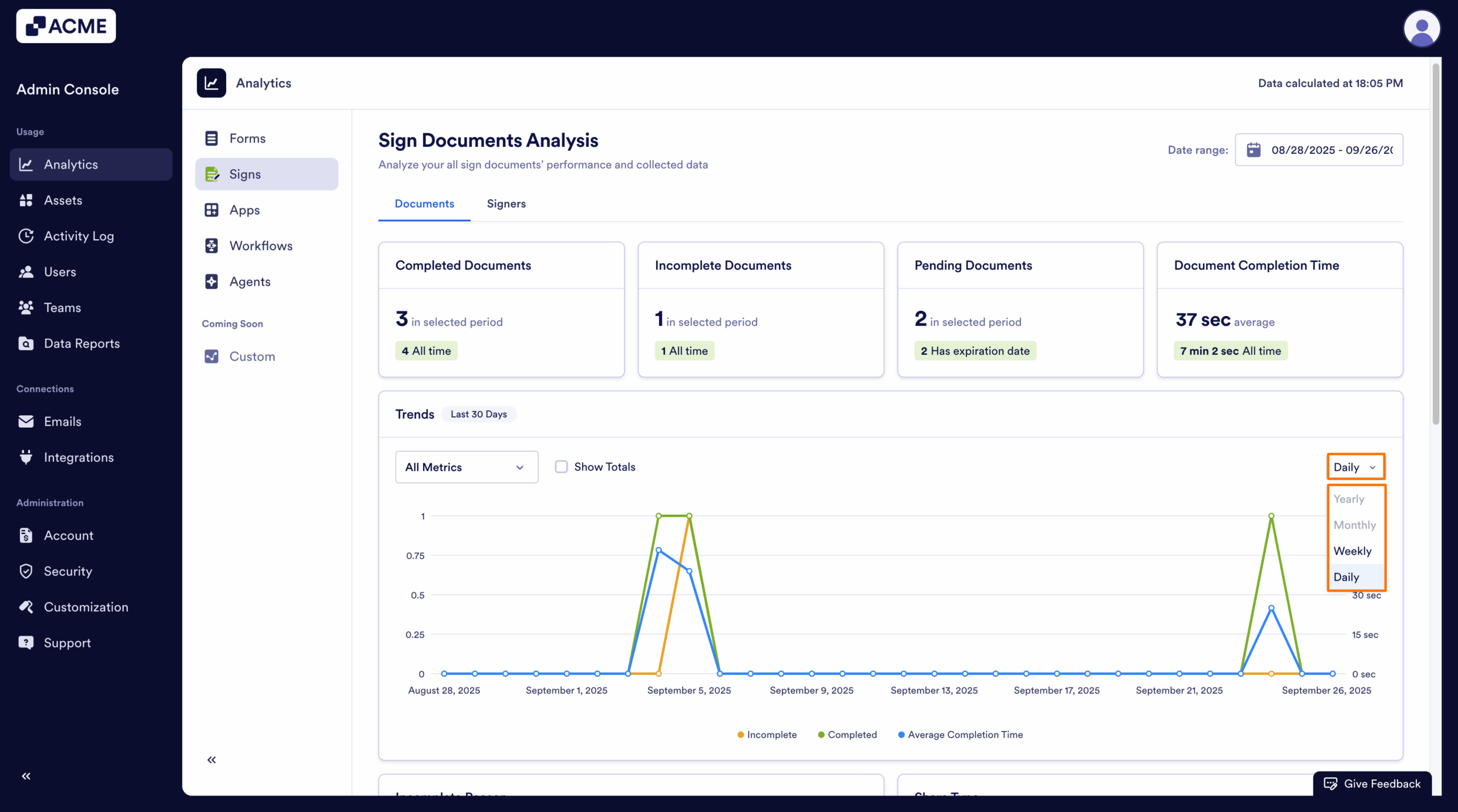 How to Analyze Sign Documents Usage in your Organization from the Admin Console Image-8