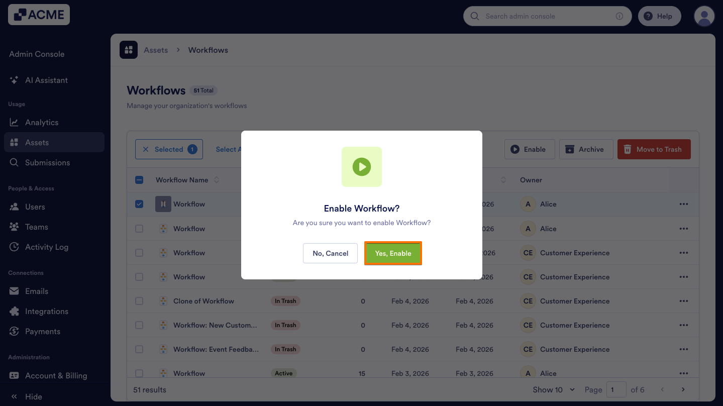How to Enable or Disable Individual Workflows in Your Organization from the Admin Console Image-9