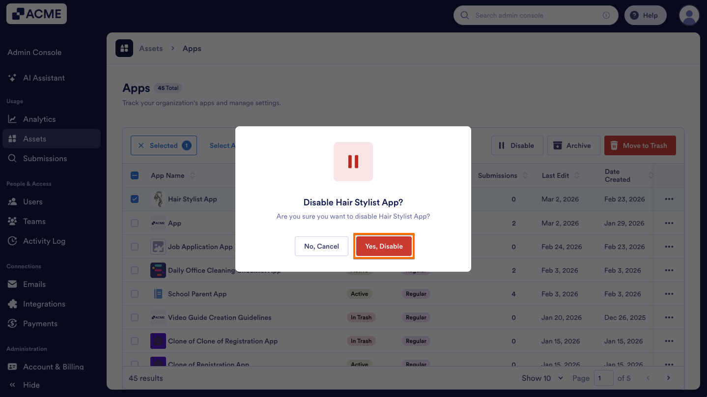 How to Enable or Disable Individual Apps in your Organization from the Admin Console Image-7