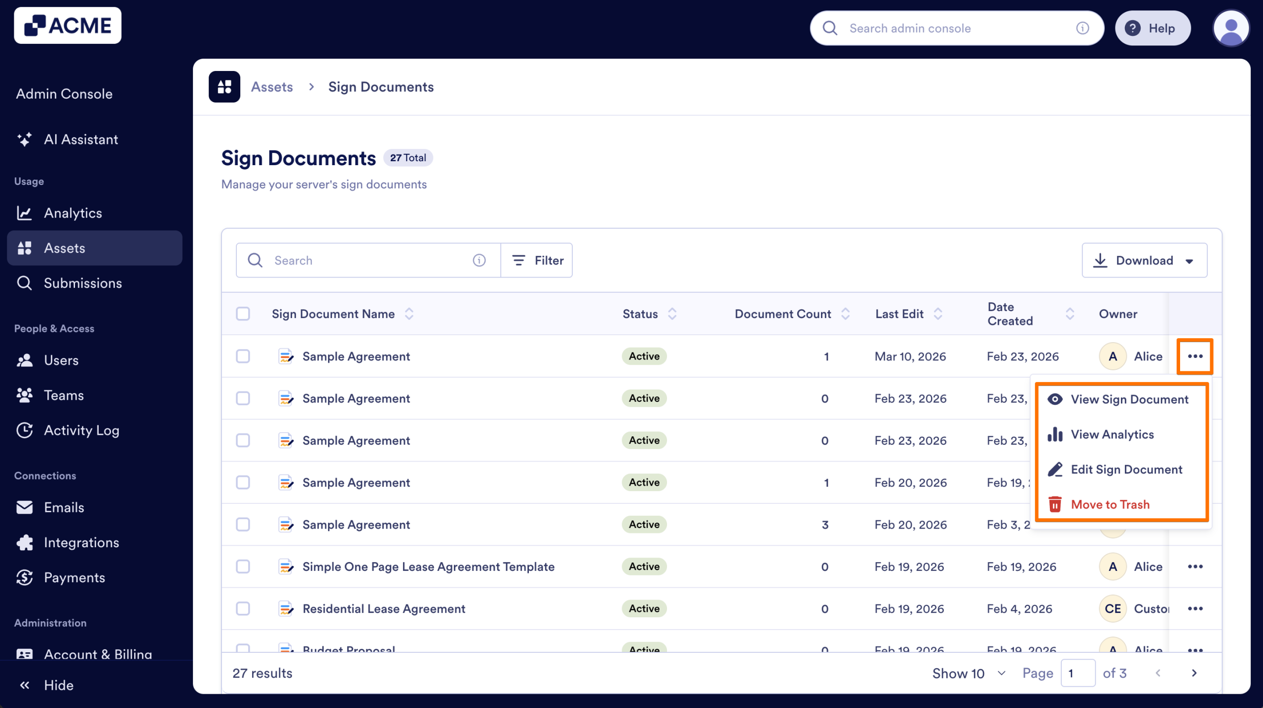 How to View and Manage Sign Document Usage in Your Organization from the Admin Console Image-3
