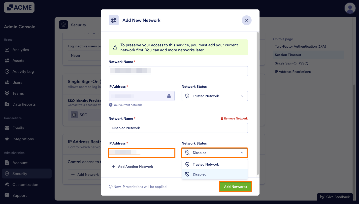 How to Restrict Network Access to the Organization’s System from the Admin Console Image-5
