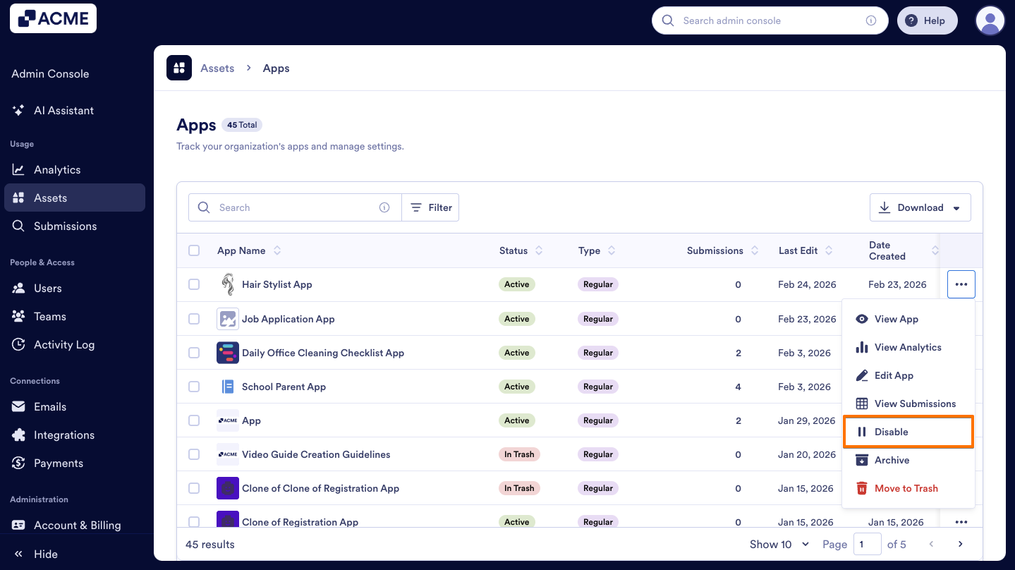 How to Enable or Disable Individual Apps in your Organization from the Admin Console Image-3