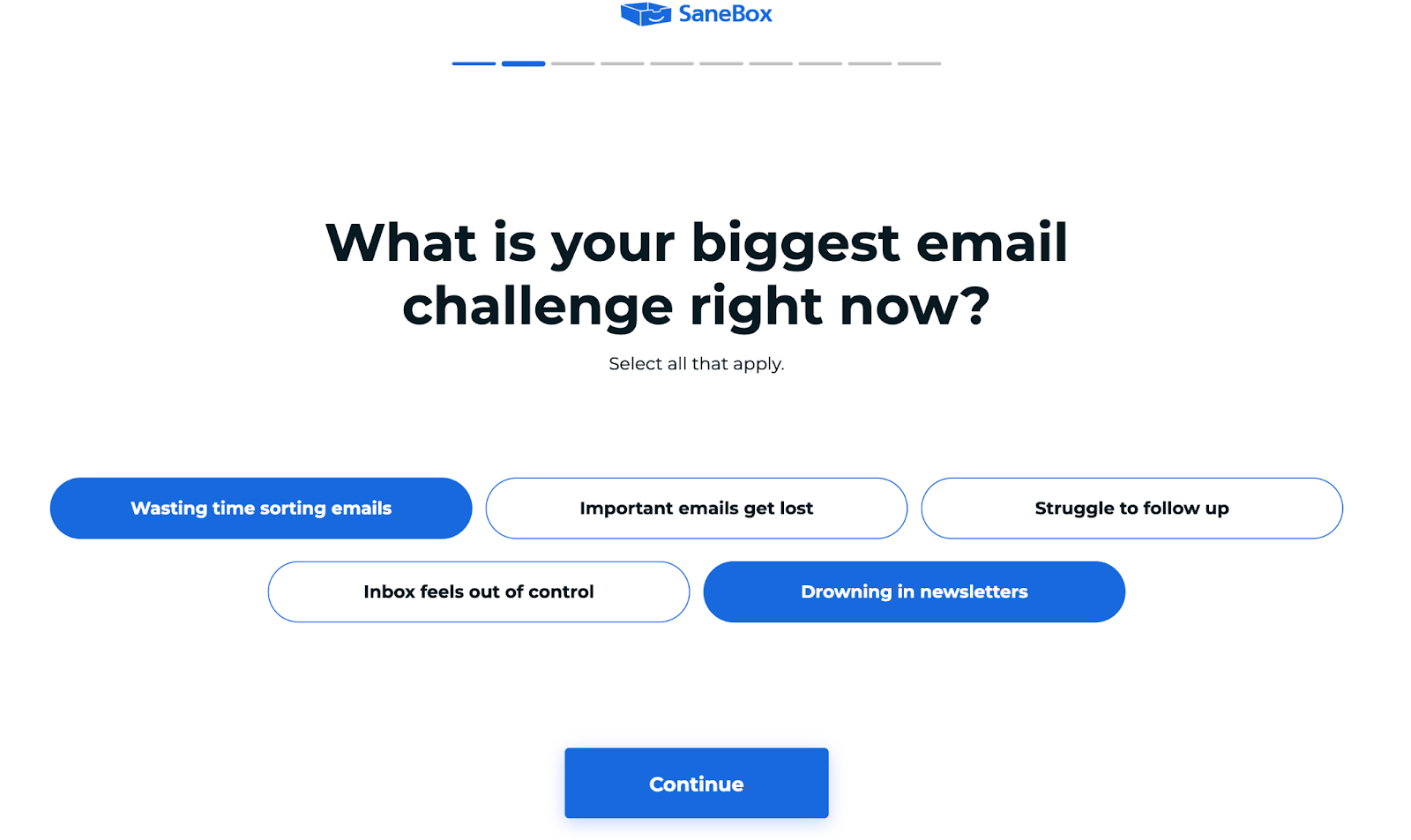 SaneBox Questionnaire