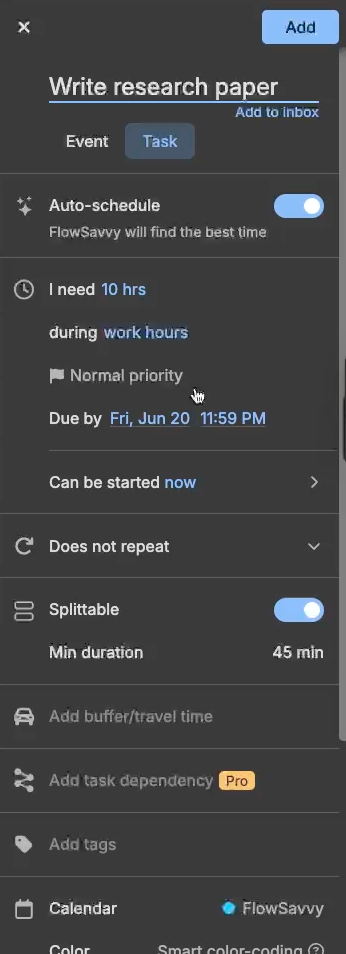 FlowSavvy Task Creator