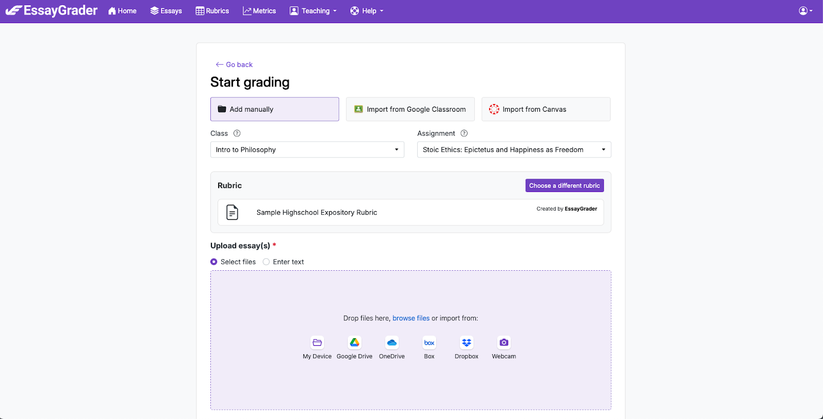 EssayGrader Grading Tool