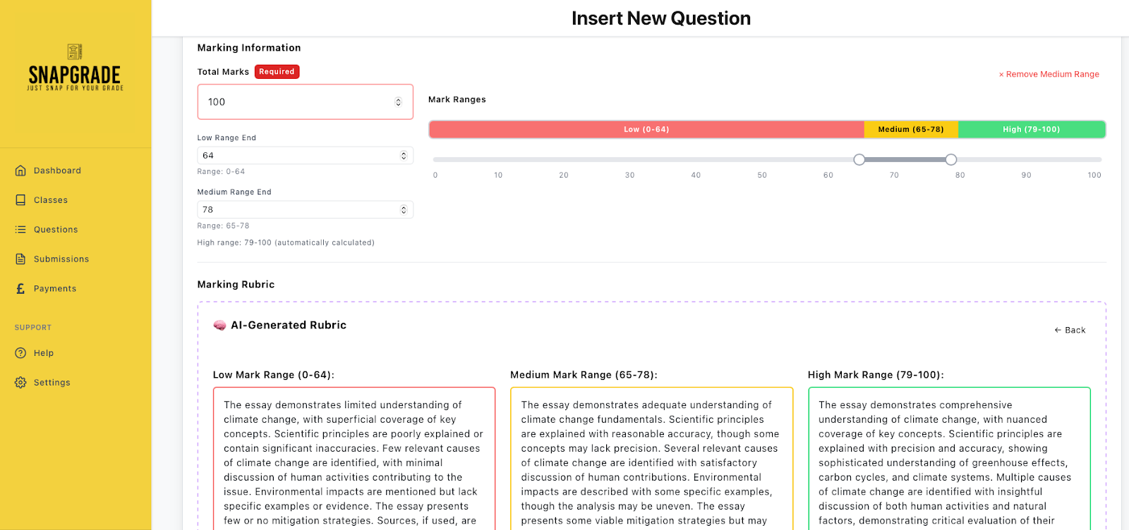 SnapGrade Grading Tool