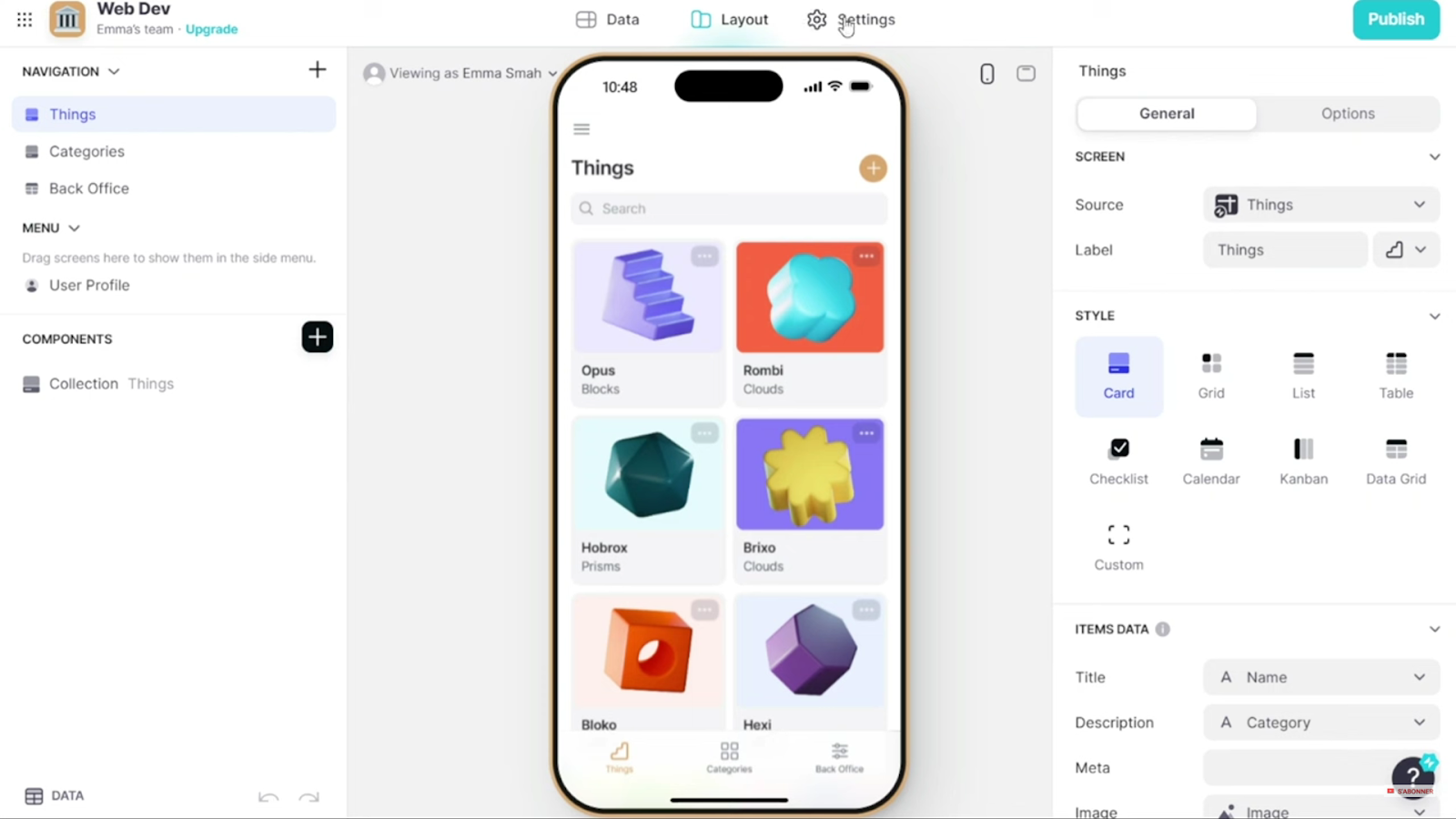 Glide User Interface