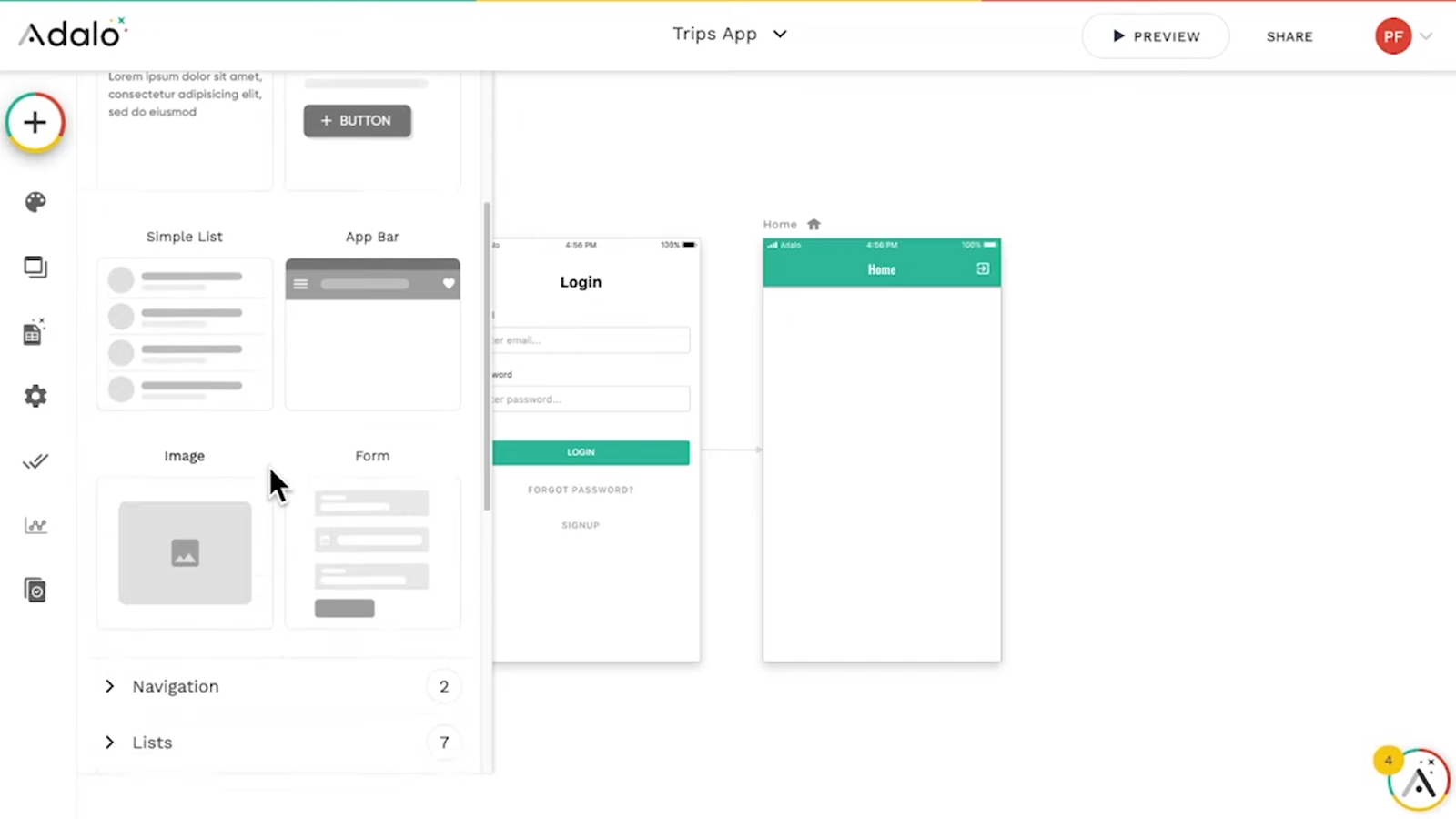 Adalo User Interface