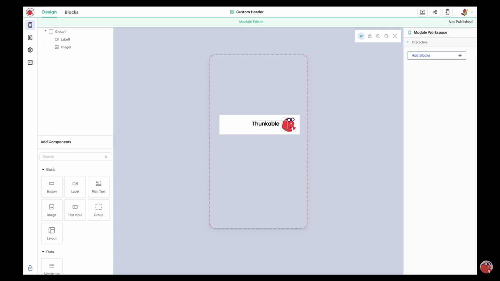 Thunkable User Interface