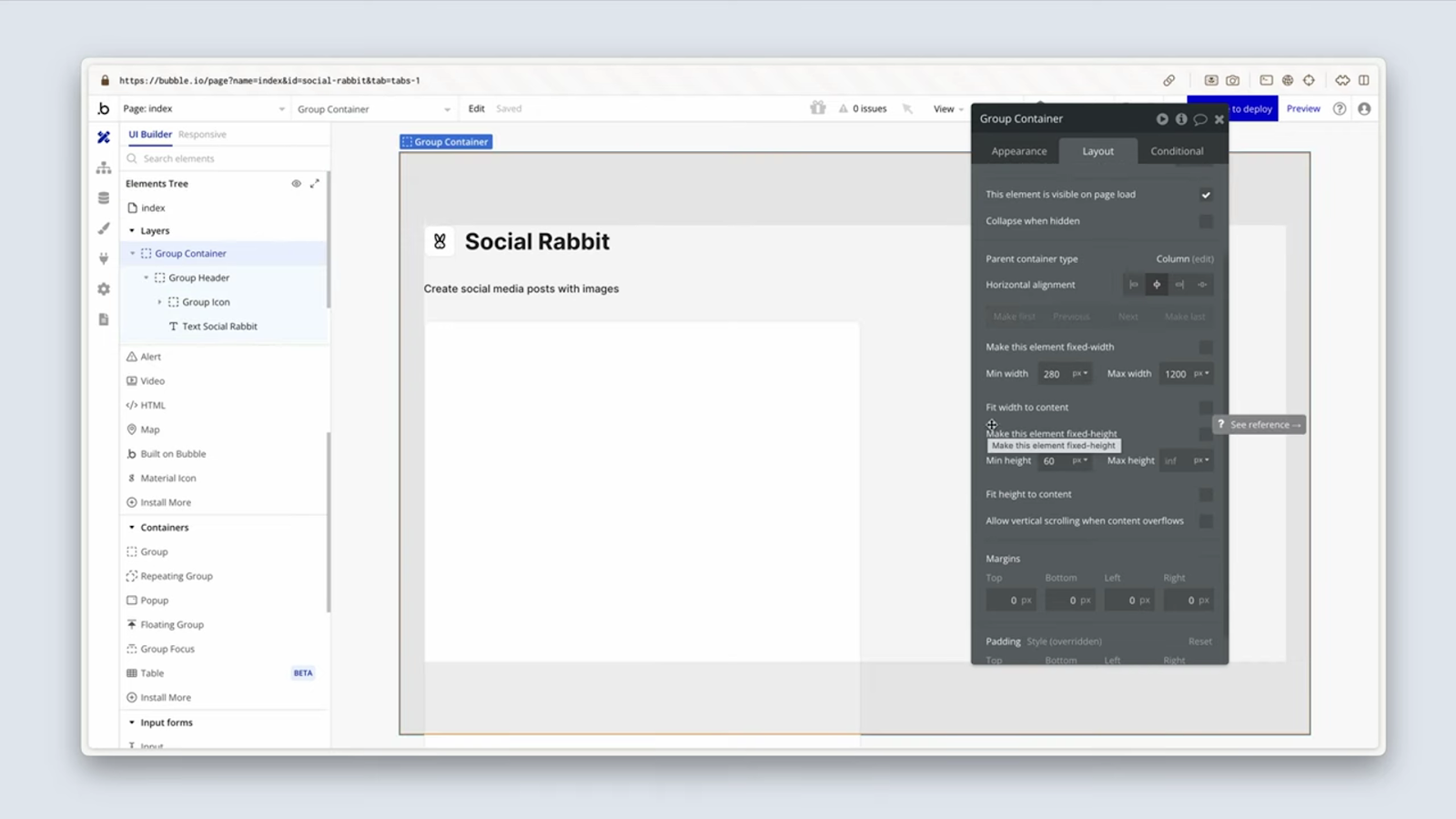 Bubble User Interface