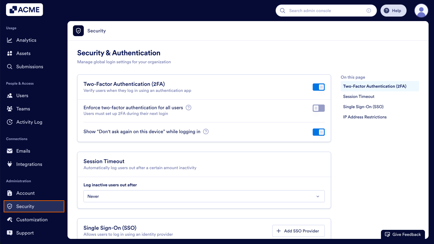 How to Manage User-Based Two-Factor Authentication (2FA) Settings in Your Organization from the Admin Console Image-1