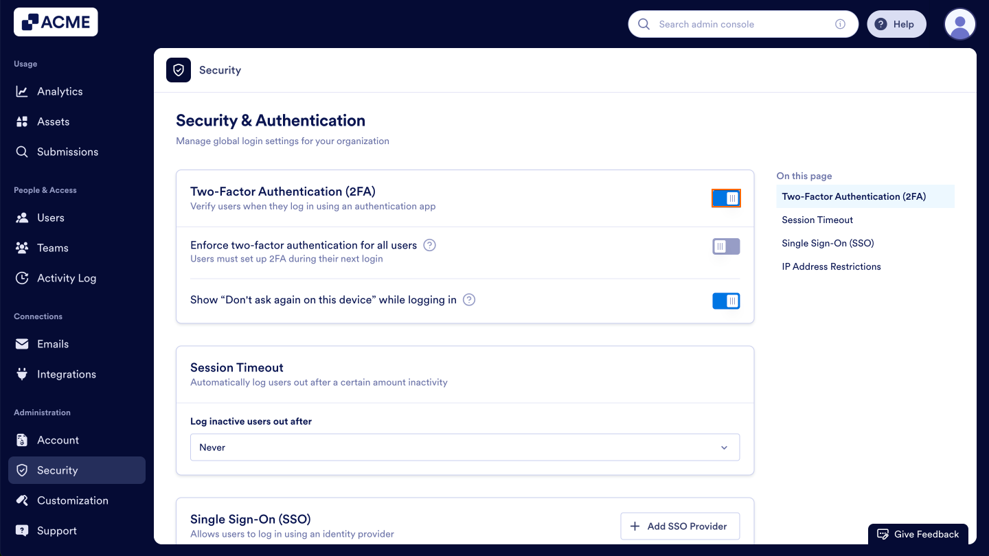 How to Manage User-Based Two-Factor Authentication (2FA) Settings in Your Organization from the Admin Console Image-2