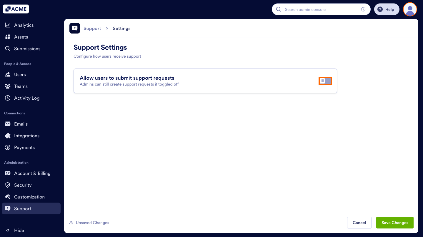 How to Manage Support Ticket Settings in Your Organization from the Admin Console Image-3