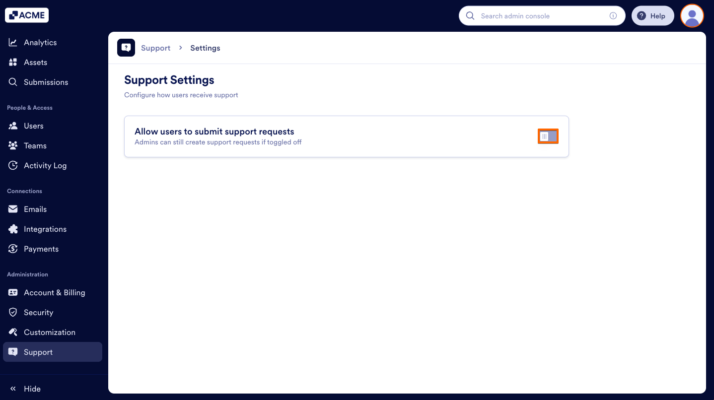 How to Manage Support Ticket Settings in Your Organization from the Admin Console Image-8