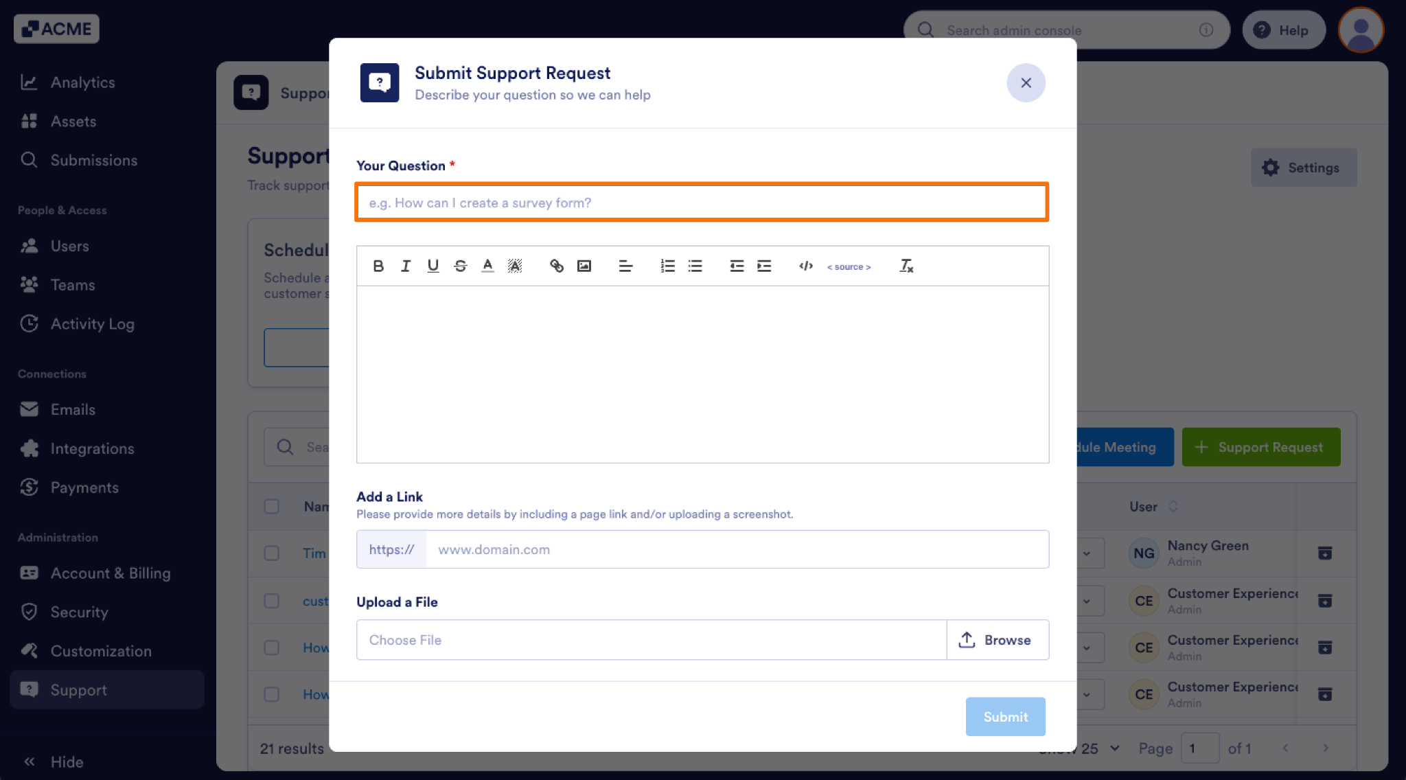 How to Create Support Tickets from the Admin Console Image-3