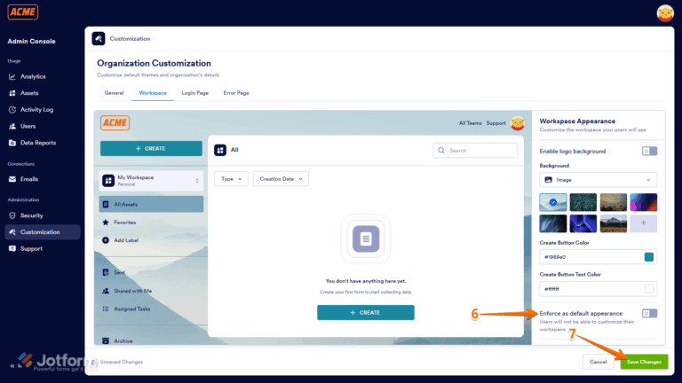 How to Customize Your Workspace Appearance in Jotform Enterprise