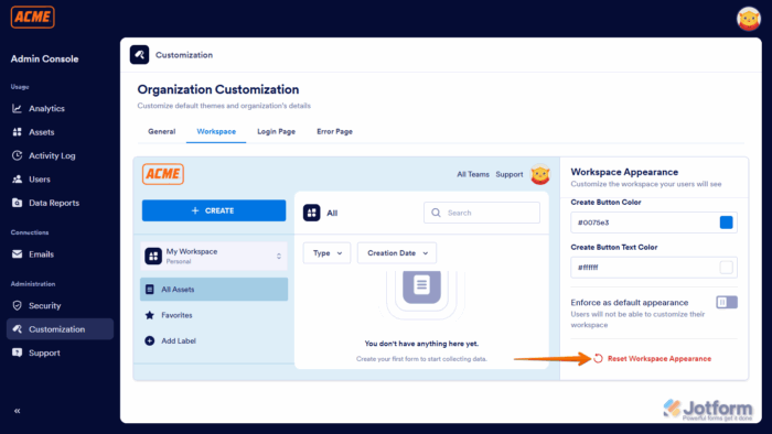 How to Customize Your Workspace Appearance in Jotform Enterprise